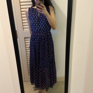 💜5 for $25 Maison Jules blue heart midi pleated dress